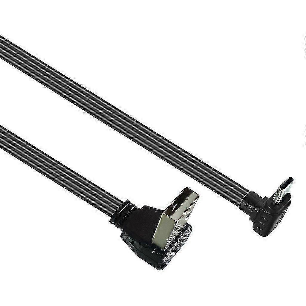90 Degree Angled USB 2.0 to Type C Flat Cable Data Cord Compatible with Phones and Laptops