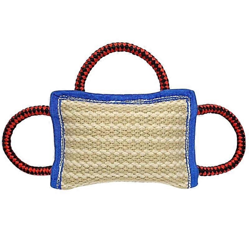 Linen Dog Biting Pillow With Handle For German Large Dog Training Hemp Three Ring Bite Bag