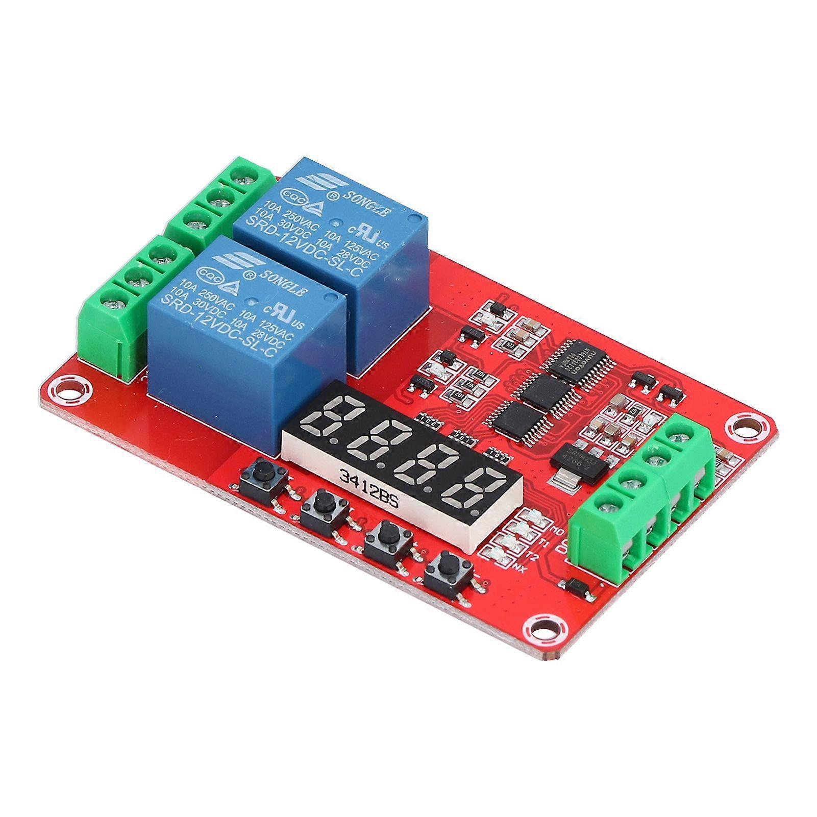 Time Delay Relay Multi Functional 2-Channel Self Lock Cycle Timing Module Board12V