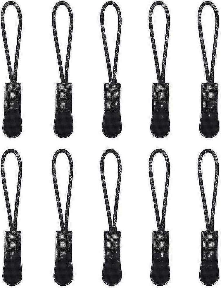 10 Pcs Of Zipper Pull, Zipper Label, Rope Pull Zipper Extension(bla...