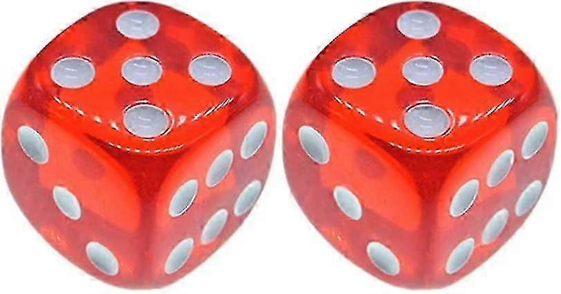 6 Sided Dice Set Dice Rounded Translucent Color Dice Board Game Teaching Math Dice Set (10 Pieces Red)