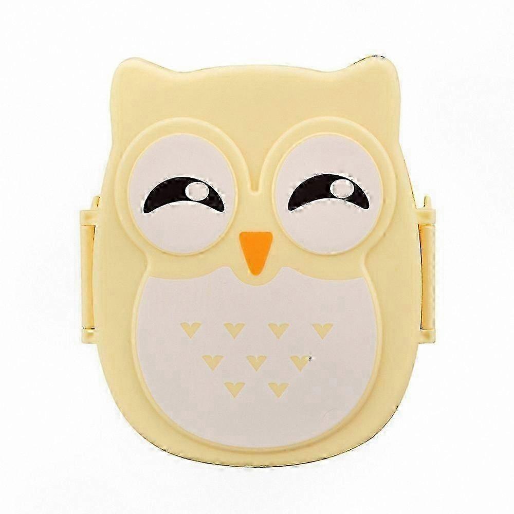 Portable Owl-Design Lunch Box with Purple Section