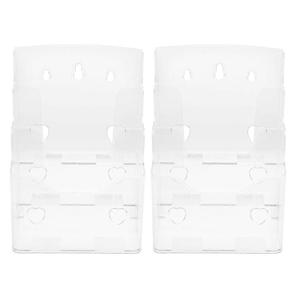 Transparent Document Organization Display Stand 2Pcs Wall Mount Brochure Holder For School Dormitory And Office