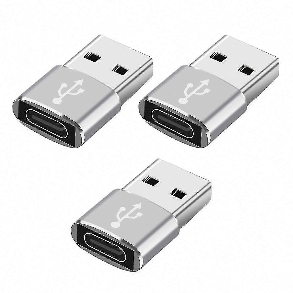 3 Pcs USB C Adapter, USB Type C Female to USB Male Charging Adapter for Fast Charging