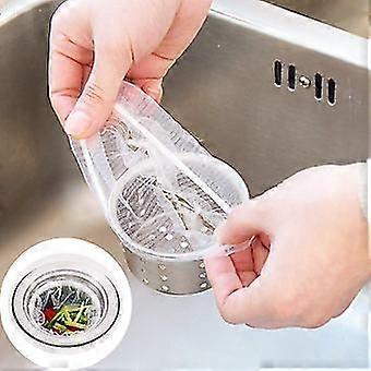100pcs kitchen sink strainer mesh net sewer strainer mesh net with storage box disposable strainer