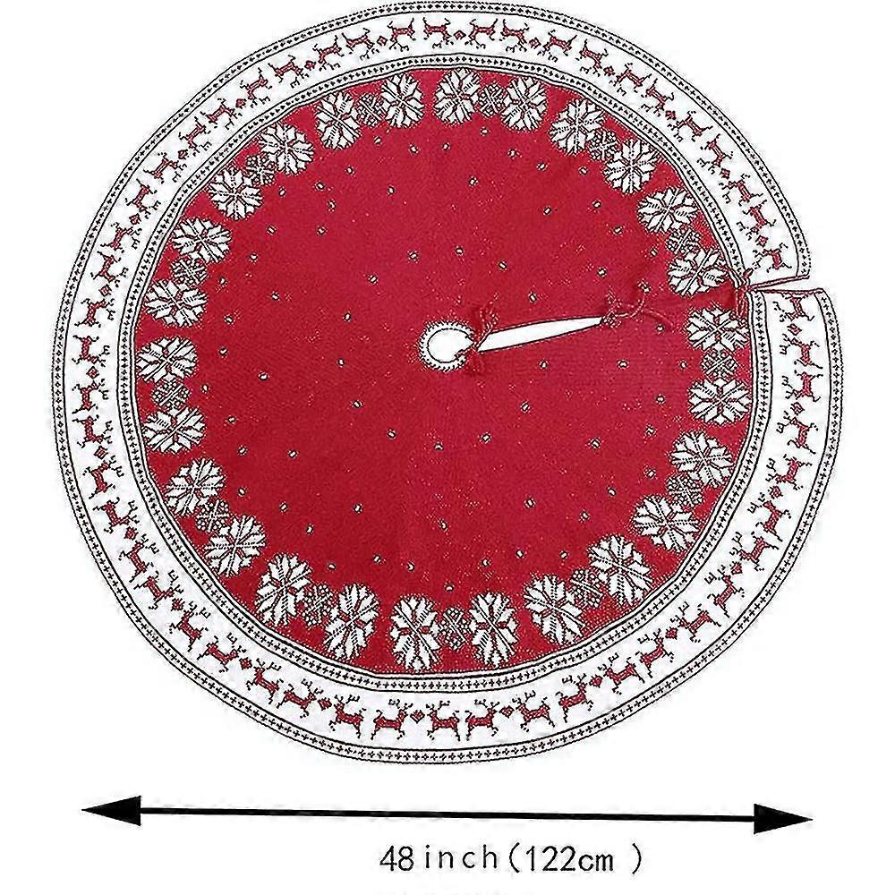 Christmas Tree Skirt Christmas Tree Knit Tree Skirt Christmas Decorations Red Christmas Tree Skirt 122cm