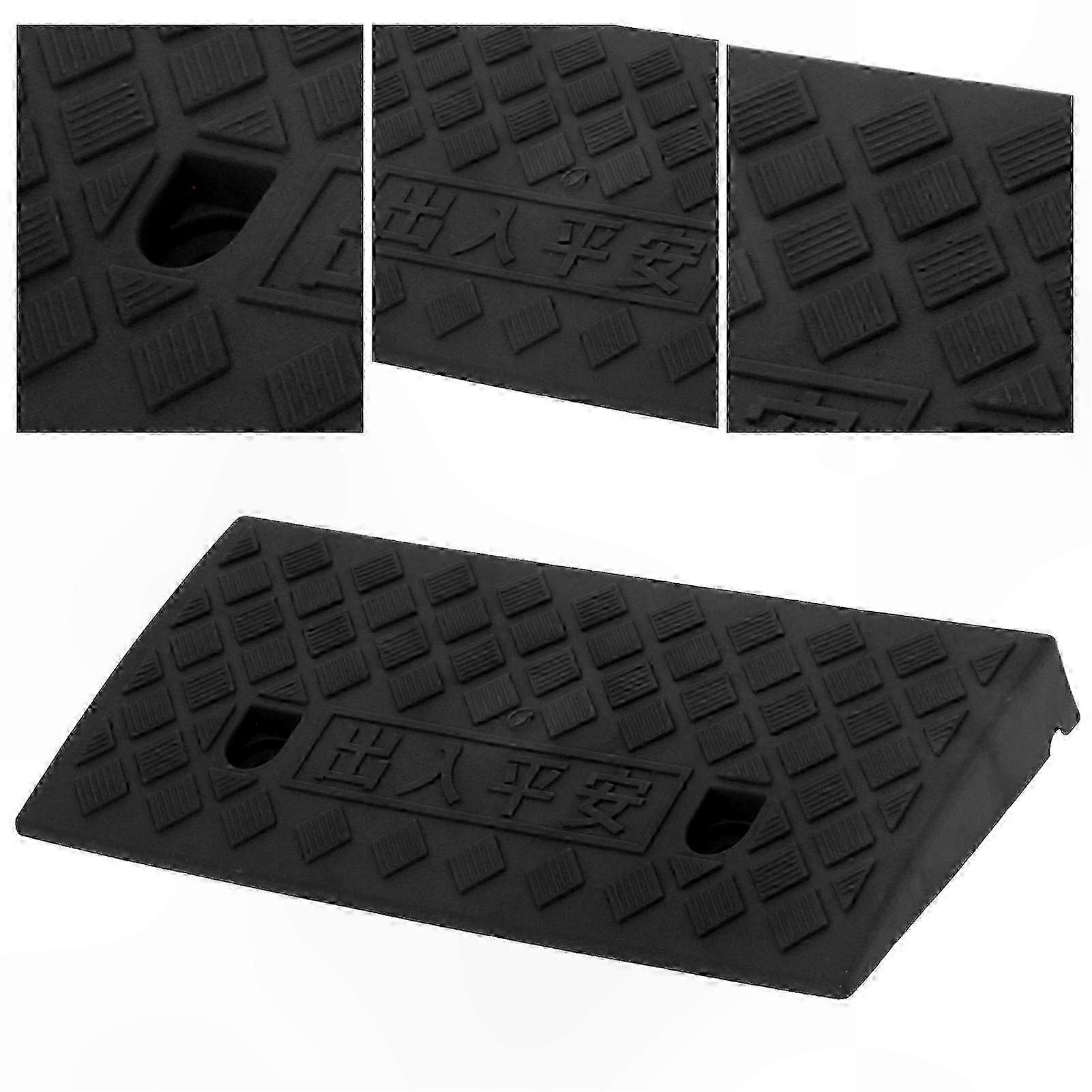 Portable Plastic Curb Ramp, 5cm Thick Threshold Riser for Driveway and Loading Dock, Black