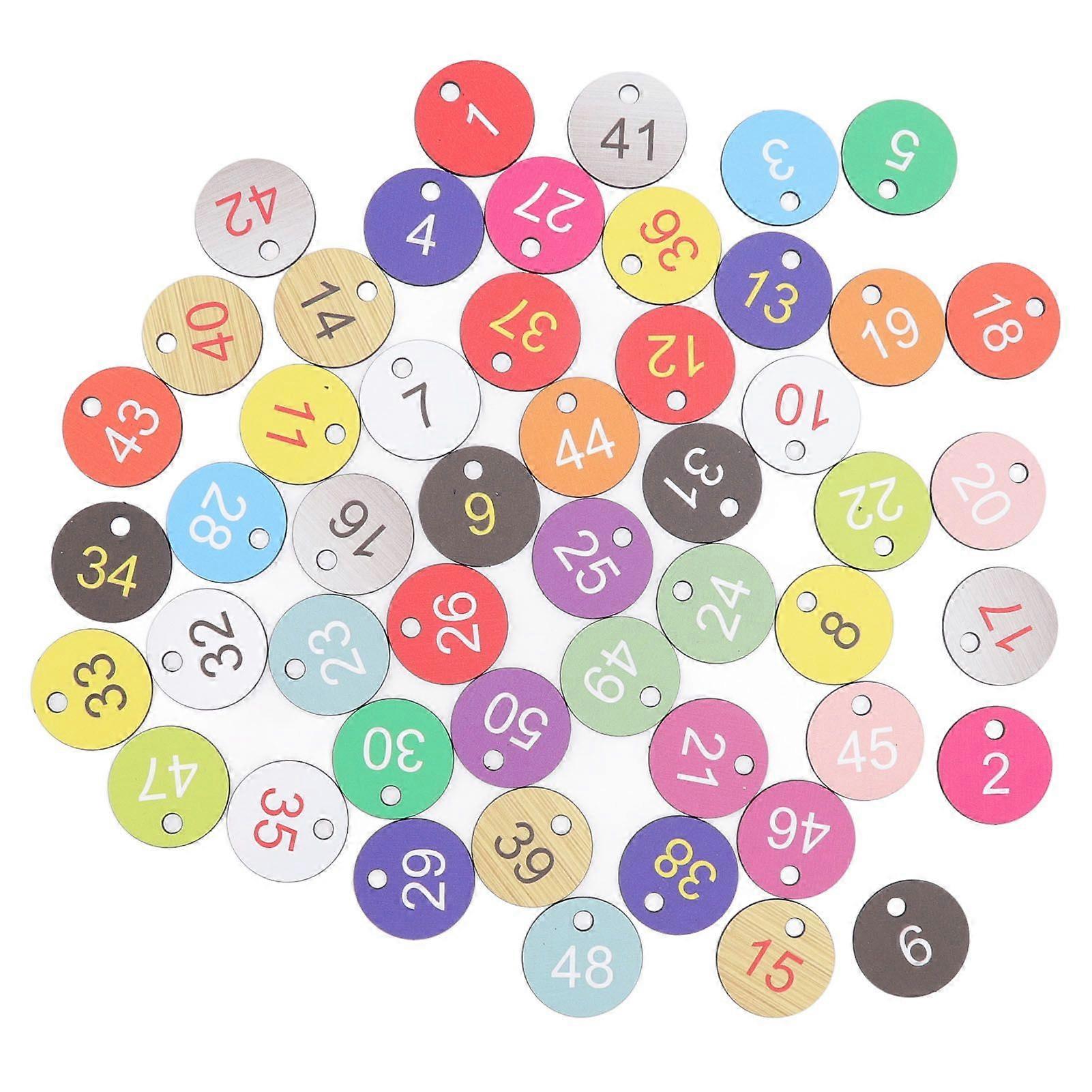 50Pcs Round Plastic Number Tags Plastic Number Labels for Beekeeping Livestock Farming 1-50