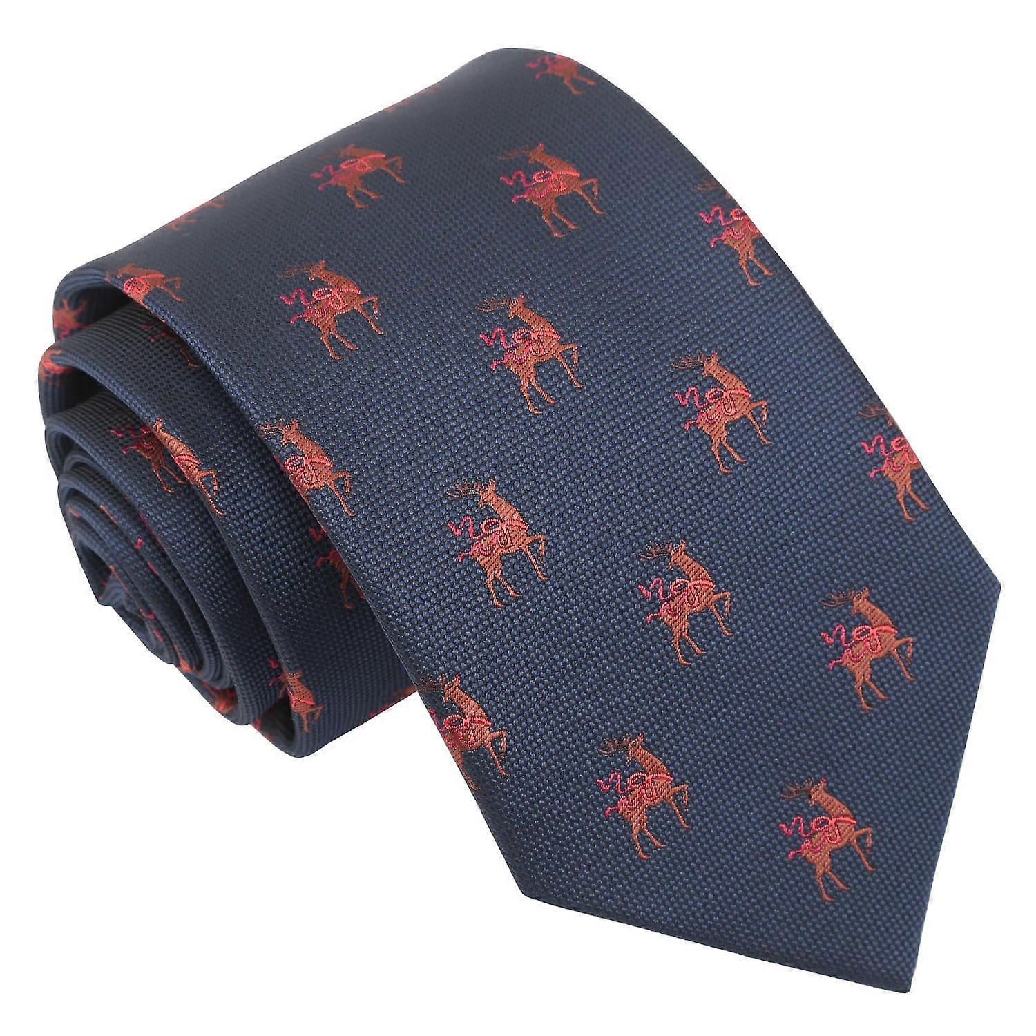 Navy Blue Reindeer Tie