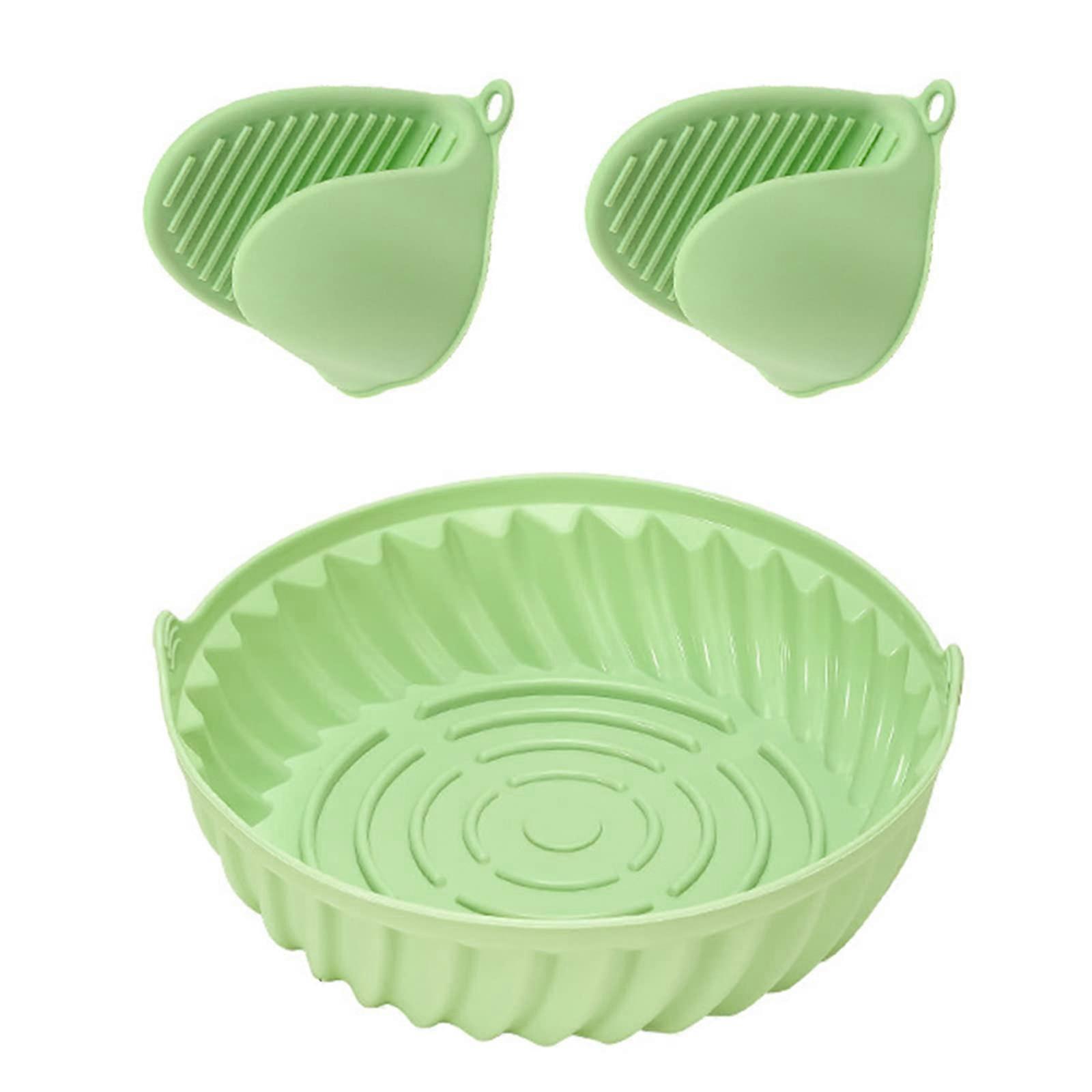 Air Reusable Pot Silicone Round Oven Liners 22cm Gloves Included Easy Clean Baking Tray Accessory