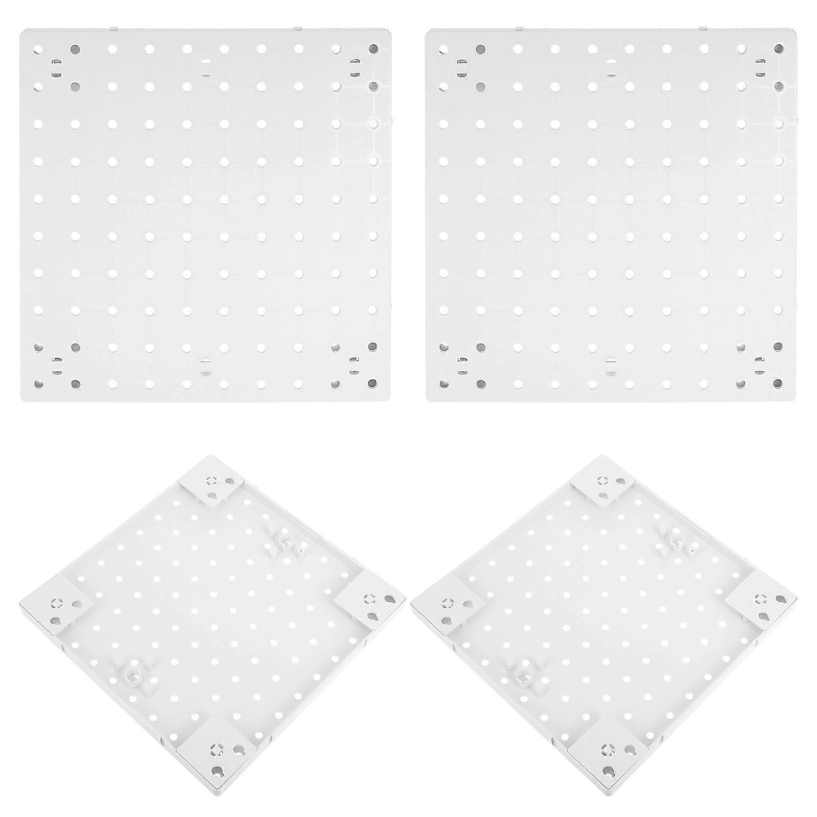 Plastic Pegboard Multi-Functional Wall-Mounted Storage For Kitchen Bathroom Bedroom ABS Material Simple And Elegant Design 4Pcs