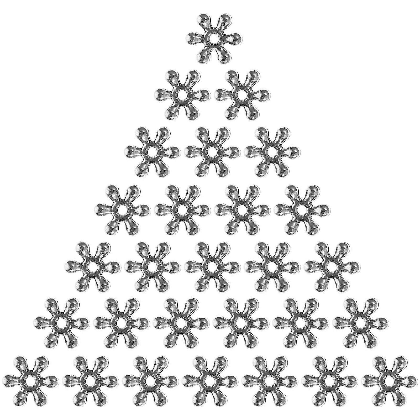200Pcs Snowflake Shaped Spacer Beads for Jewelry Production and Diy Accessories with Electroplating Process