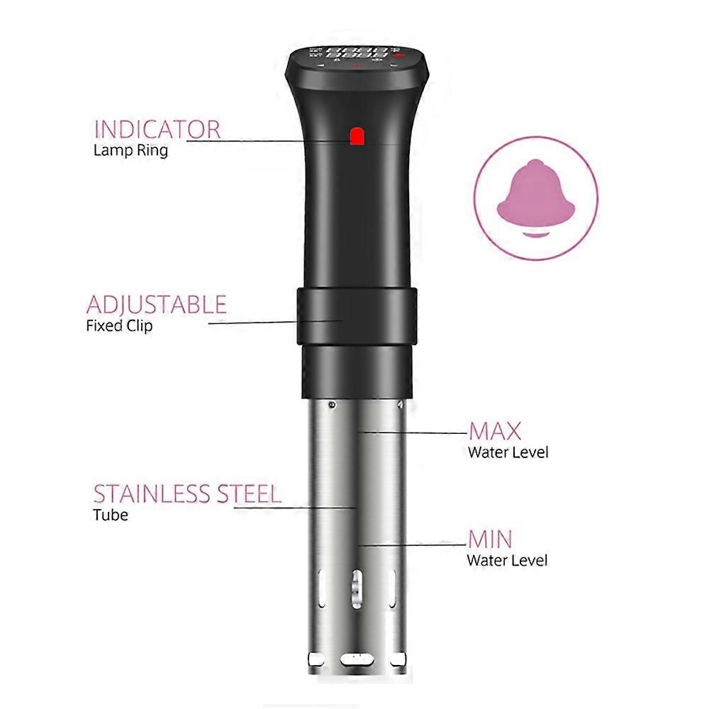 1100W Sous Vide Cooker Waterproof Quiet Cooking Machine with Accurate Temperature Time Control Display Screen Cookbook