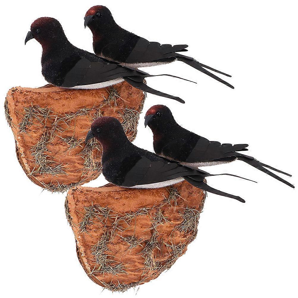 Swallow Nest Statue Decorative Model for Photography Prop 6Sets