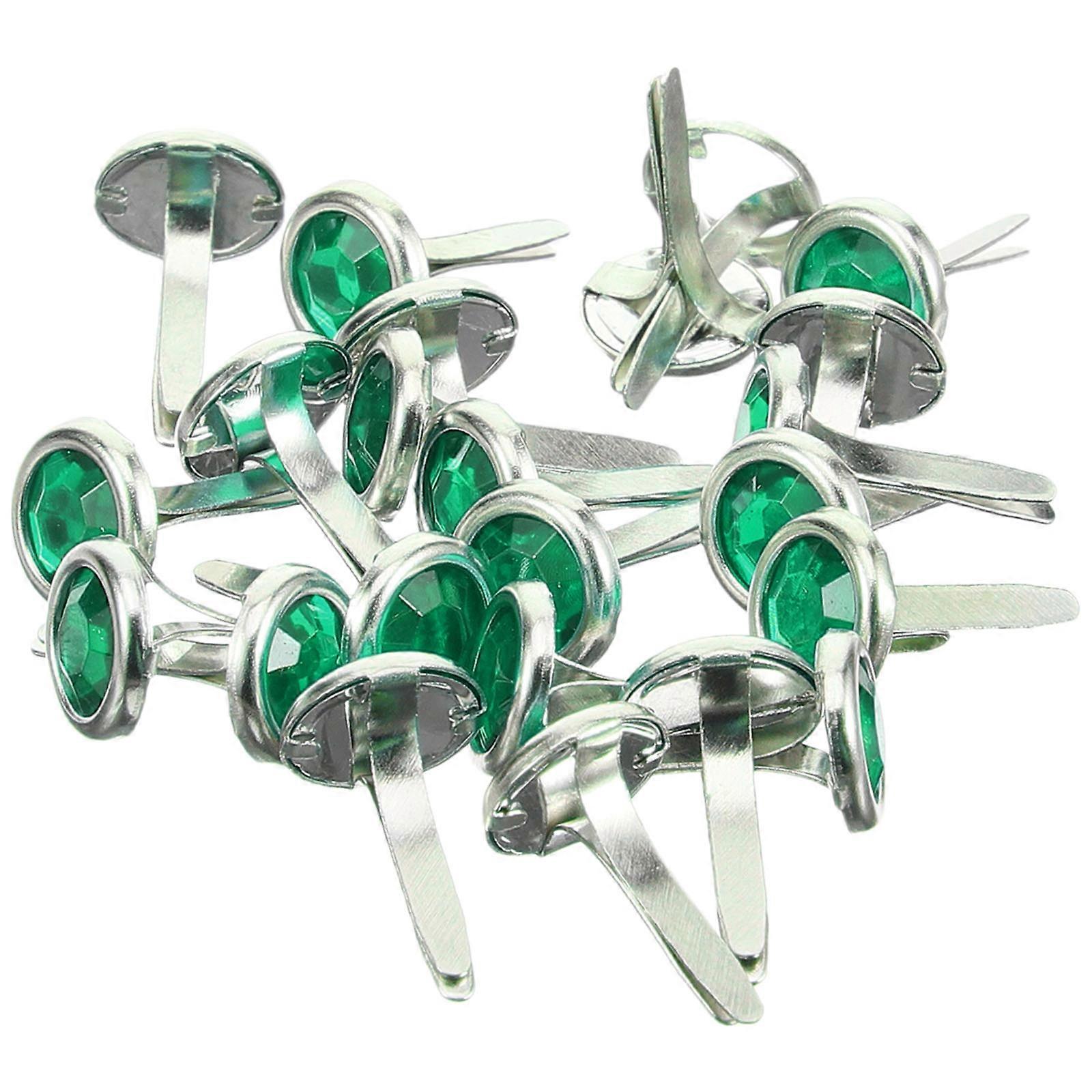 Brads Metal Fasteners for Diy Projects Iron Green Fastening 100Pcs