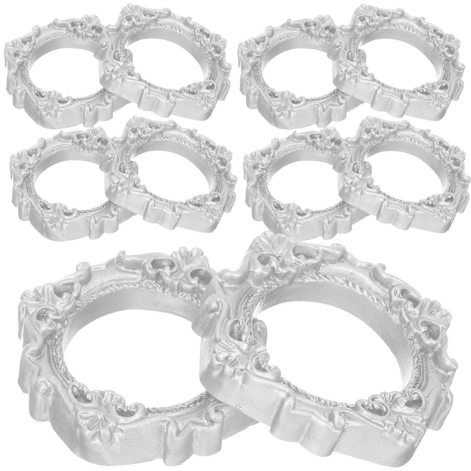 Silver Resin Miniature Photo Frame for Decoration 40Pcs Vintage Design