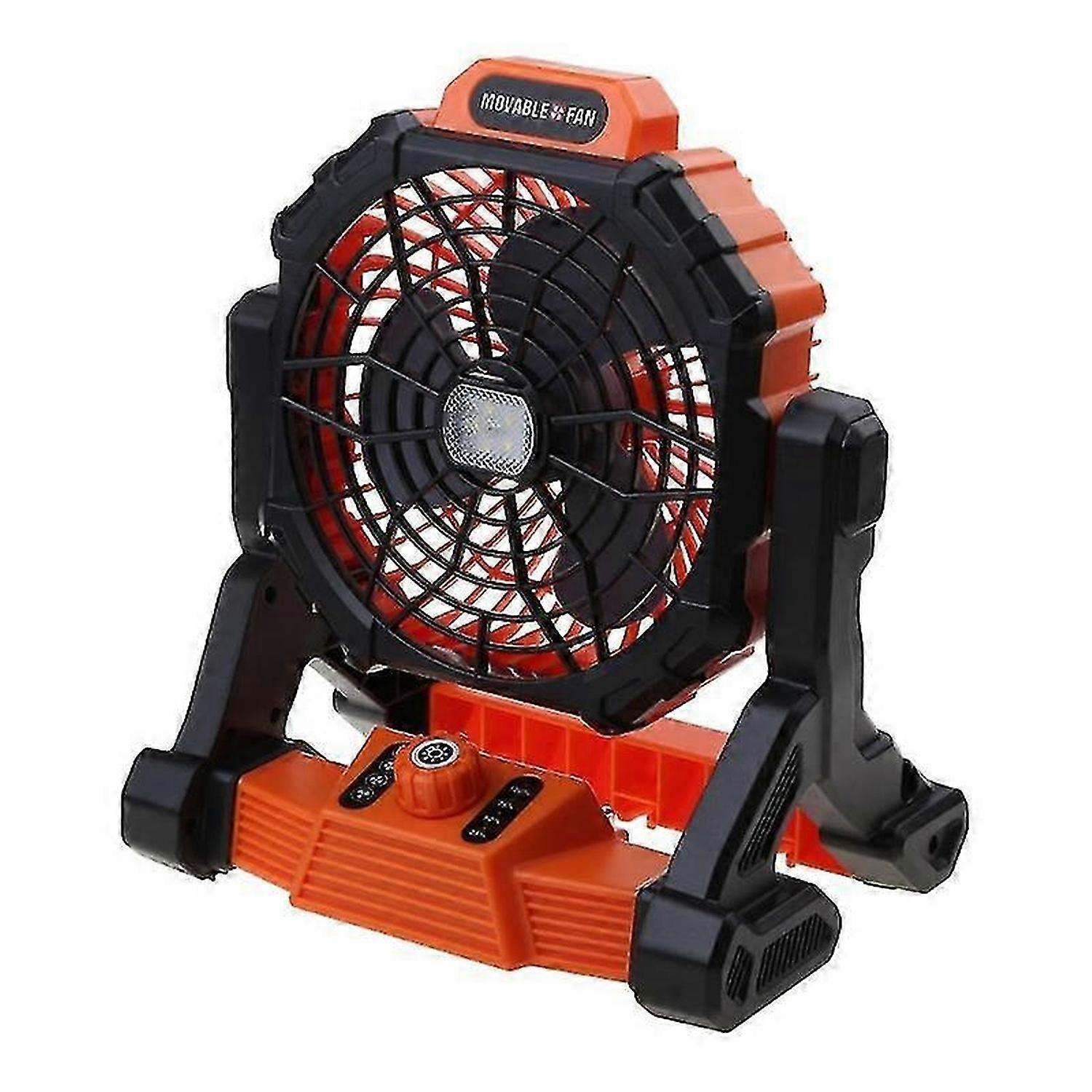Outdoor Portable Camping Tent Fan With Led Light 7800mah Battery Powered Rechargeable Cordless Rotation Lantern With Hanging Hook For Picnic Travel