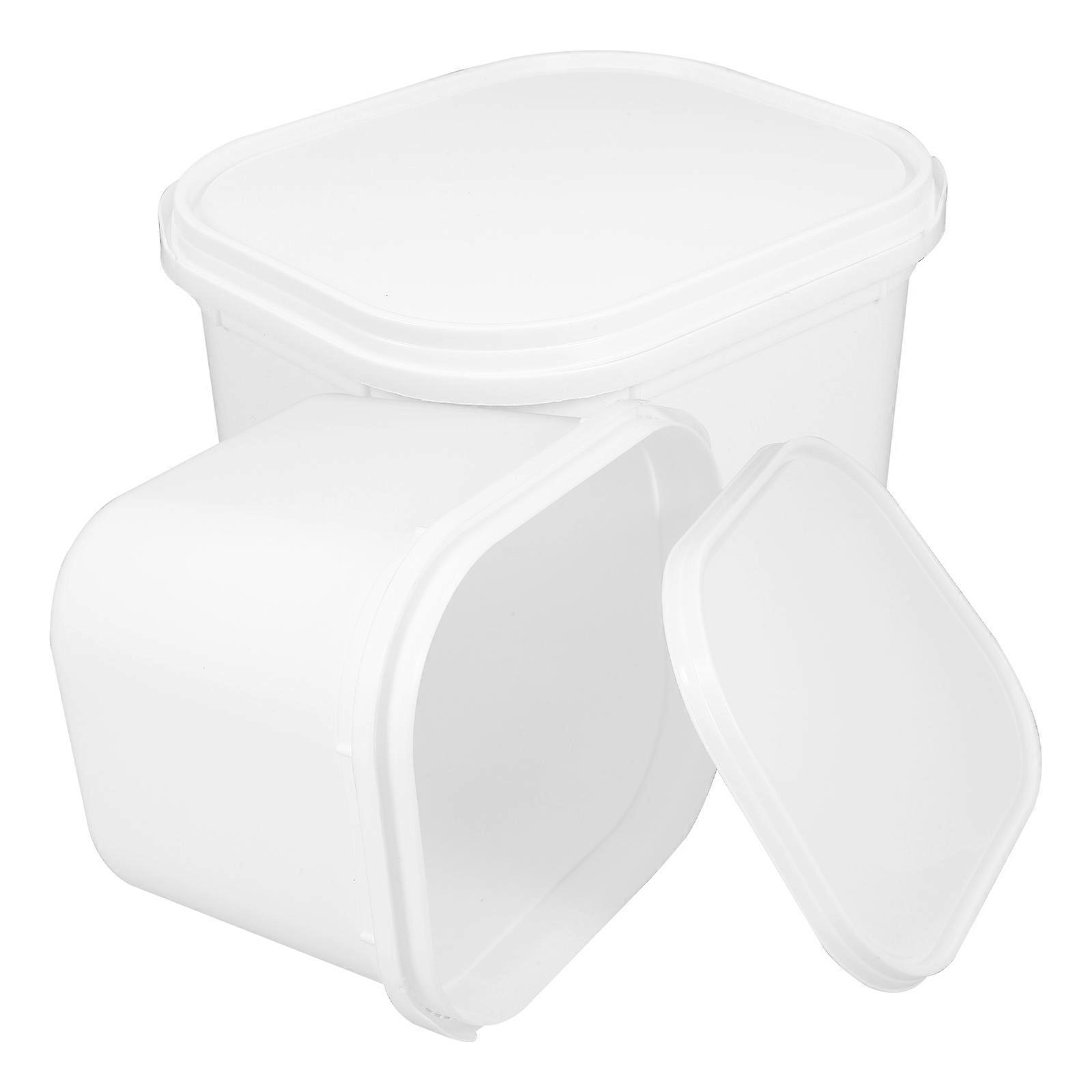 Ice Cream Bucket Ice Cream Containers for Storage Use 2Pcs PP Material White