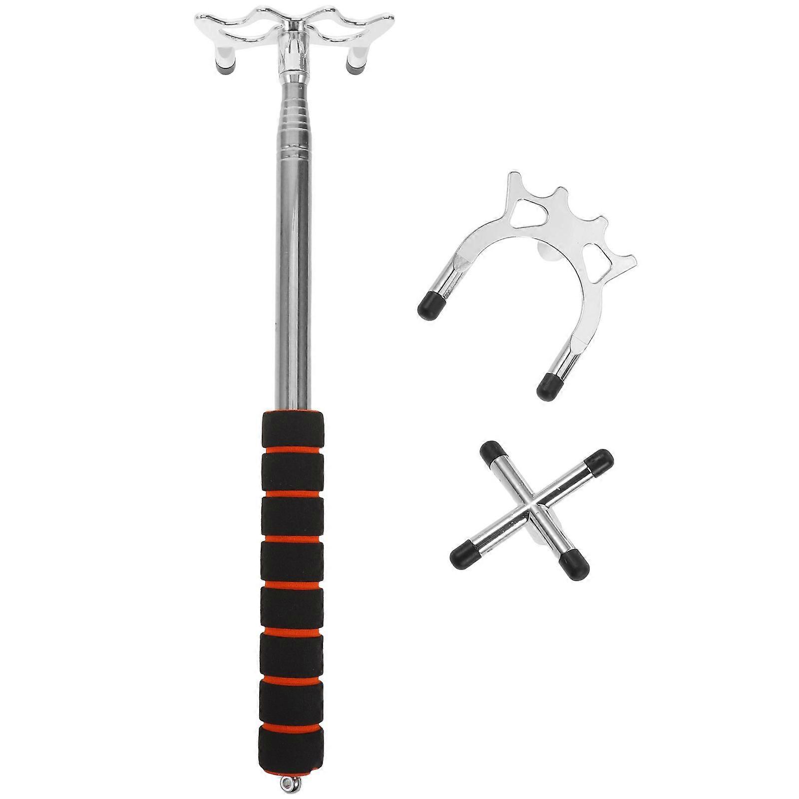 1 Set Retractable Billiards Cue Bridge -  Snooker Pool Cue Bridge Stick Rest with Replacement Heads for Pool Table Game Competition