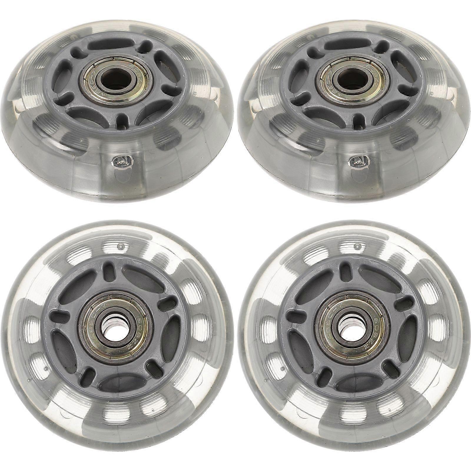 4st 72mm LED Skate Wheels Inline rullhjul för utomhusbyte (slumpmässig färg)