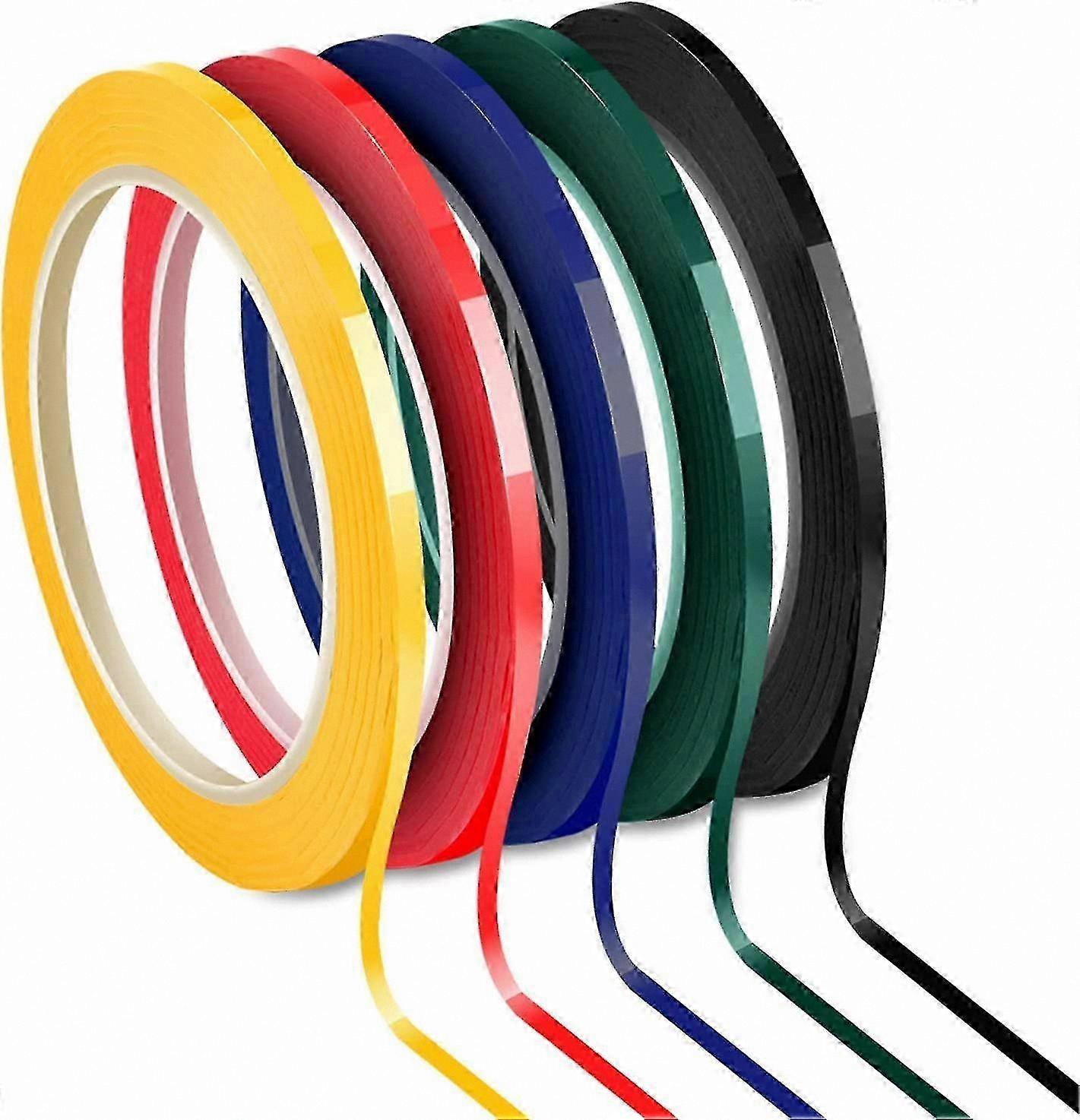 5 Rolls of 3mm Graph Grid Tape, Self-Adhesive Whiteboard Marking, 5 Assorted Colors, 66m Length per Roll