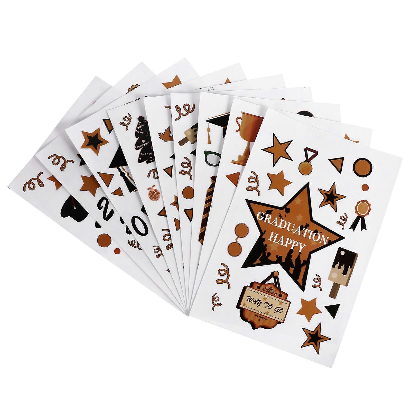 Graduation Theme Window Sticker Glass Decals for Decor Assorted Color