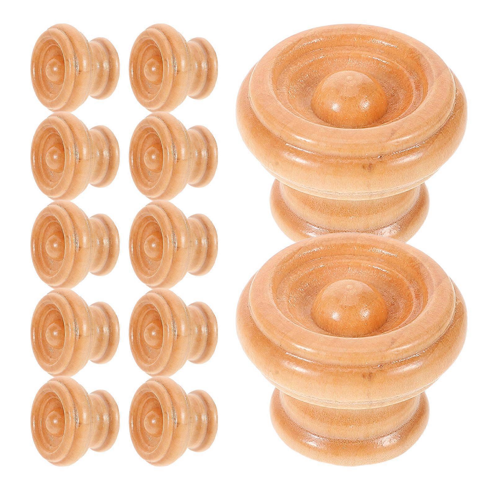 Wood Drawer Pull Handles Round Cabinet Knobs Single Hole 36Sets Pack