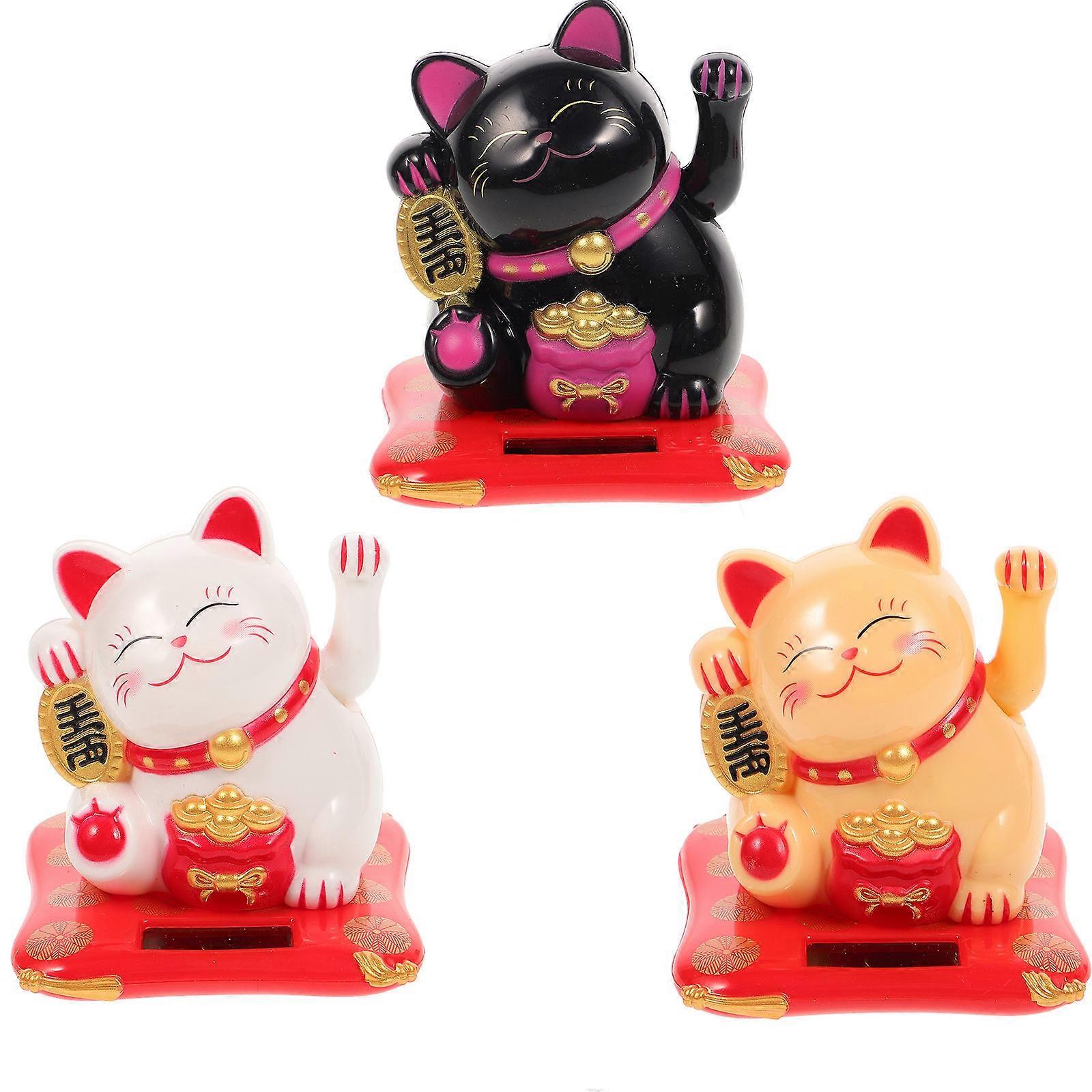 Solar Powered Waving Cat Statues Decorative Cats 15Pcs Collection