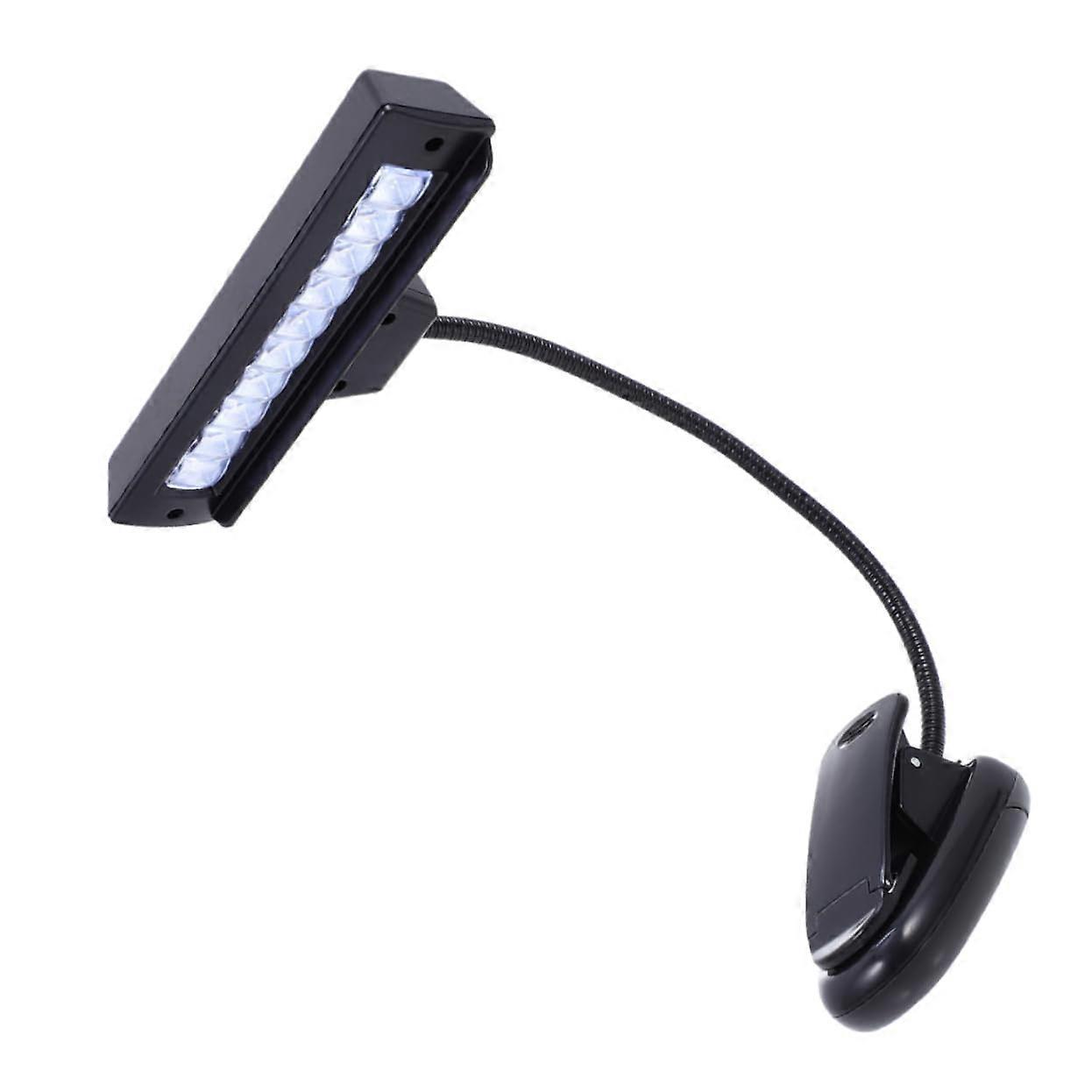 Led Music Stand Clip Light Rechargeable Dimmable Bedside Reading Lamp Black, Stable Clip, 33.00x14.00x4.00 Cm