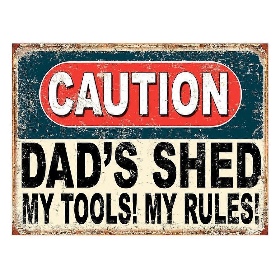 Cuidado com o Galpão do Papai, placa de metal de alumínio retrô engraçada novidade Tamanho do presente: 8 x 12 polegadas