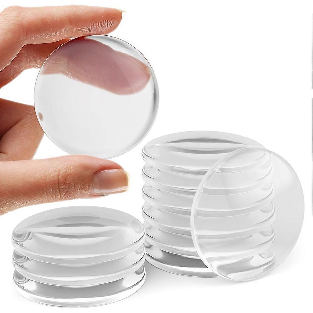 10 Pieces Home Wall & Door Handle Stopper 2inch Set of Clear Rubber Door Knob, Round Wall Shield Cushion