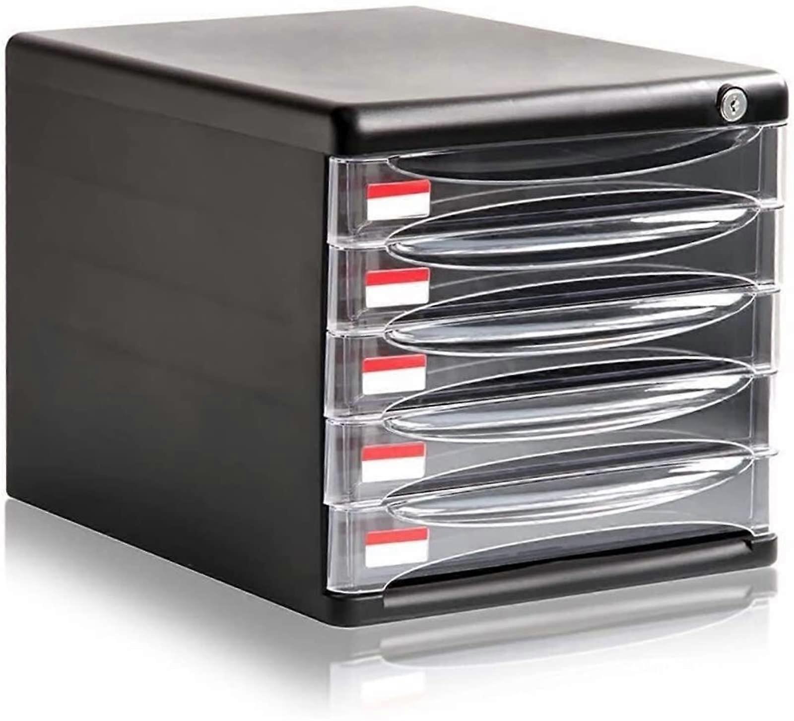 Office Filing Cabinet Desktop With Drawers, MultiLayer Shelf Organizer For Computer Desk Storage
