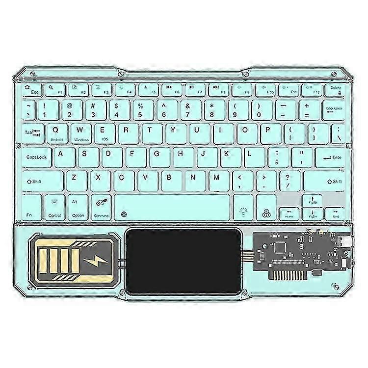 KB-333 78-Key Transparent Bluetooth Keyboard with Colorful Backlight for Android / Windows / Ios