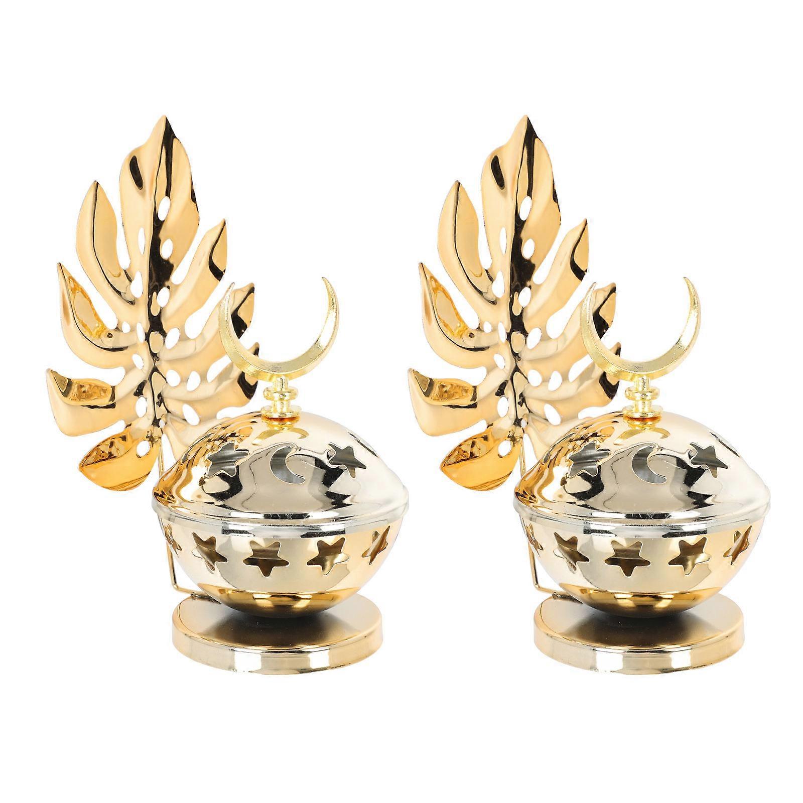 Incense Burner Dual-Purpose Hollow Metal Censer 4Pcs for Home