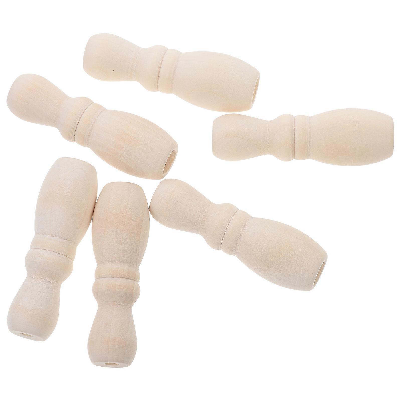 Blind And Roman Shade Pull Cord 6Pcs Wood Pendant Ideal For Window Treatment Ceiling Lamp And Ceiling Fan In Beige Material