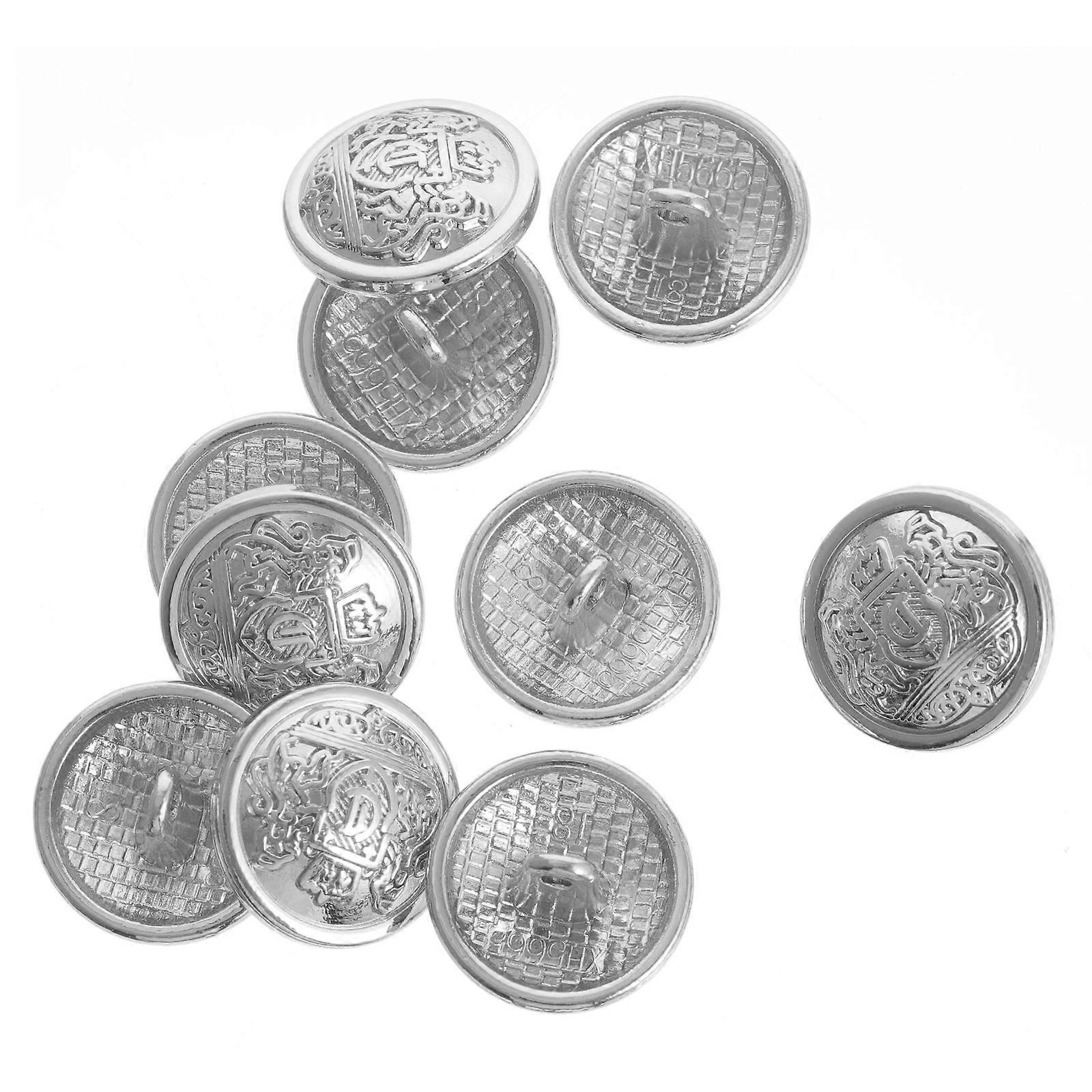 Metal Cuff Buttons 10Pcs Retro Style Circular Decorative For Shirts Coats