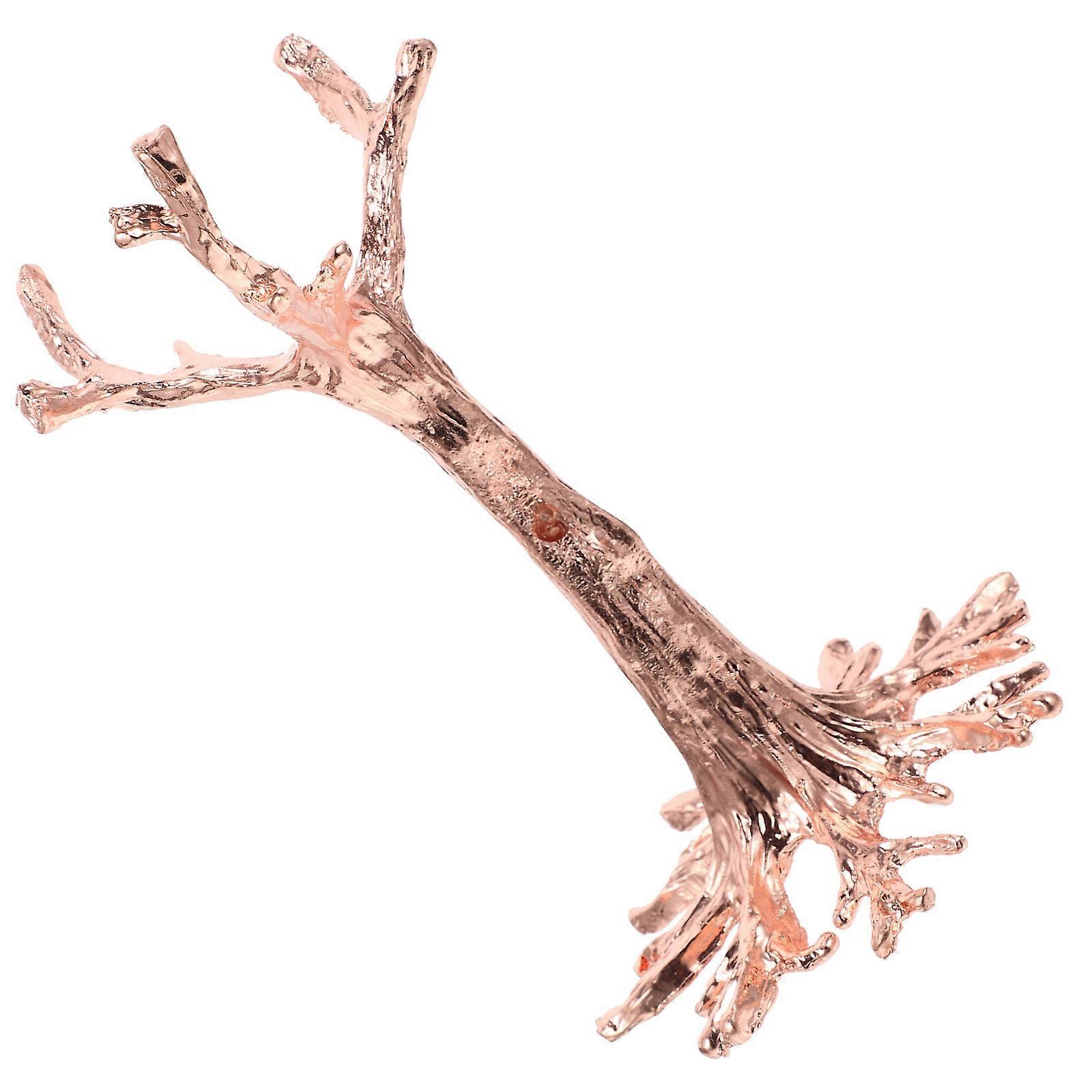 Crystal Ball Stand for Decorative Display 3Pcs Rose Gold Metal Rack