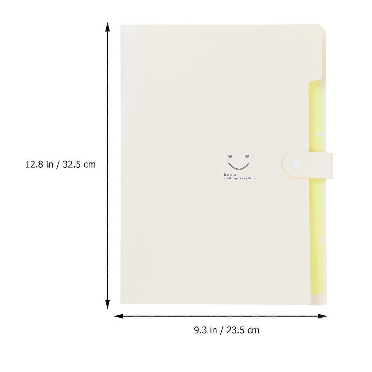 Plastic Accordion Folder Creative Candy Color Expanding File Folders Rectangular Shape Snap Closure For Home Office Use 1Pack