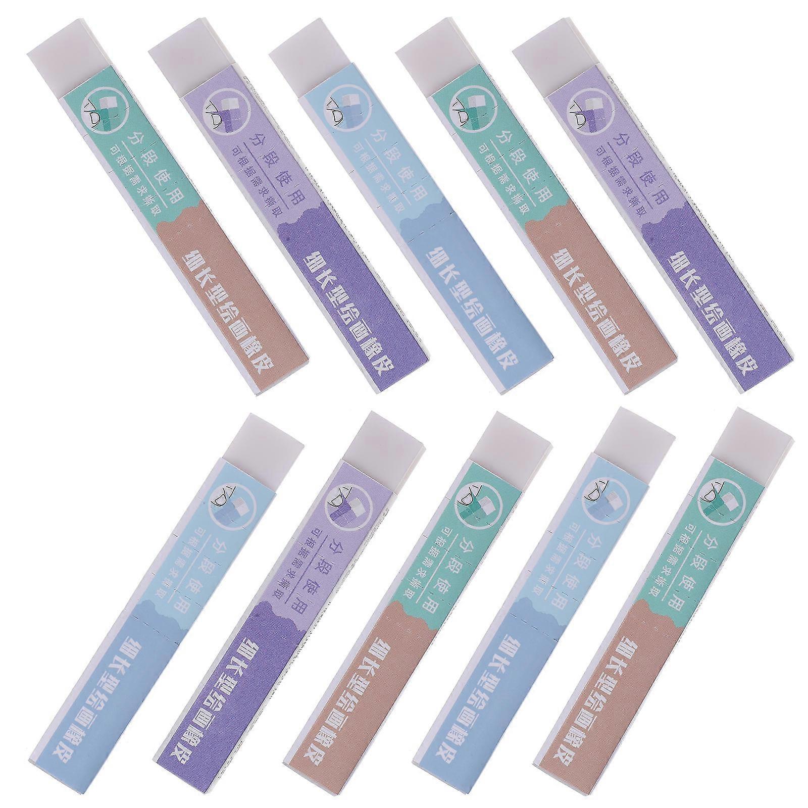 Cute Pencil Erasers For Students 10 Pcs Rectangular Multi Non-Toxic Office School Supplies Erasers