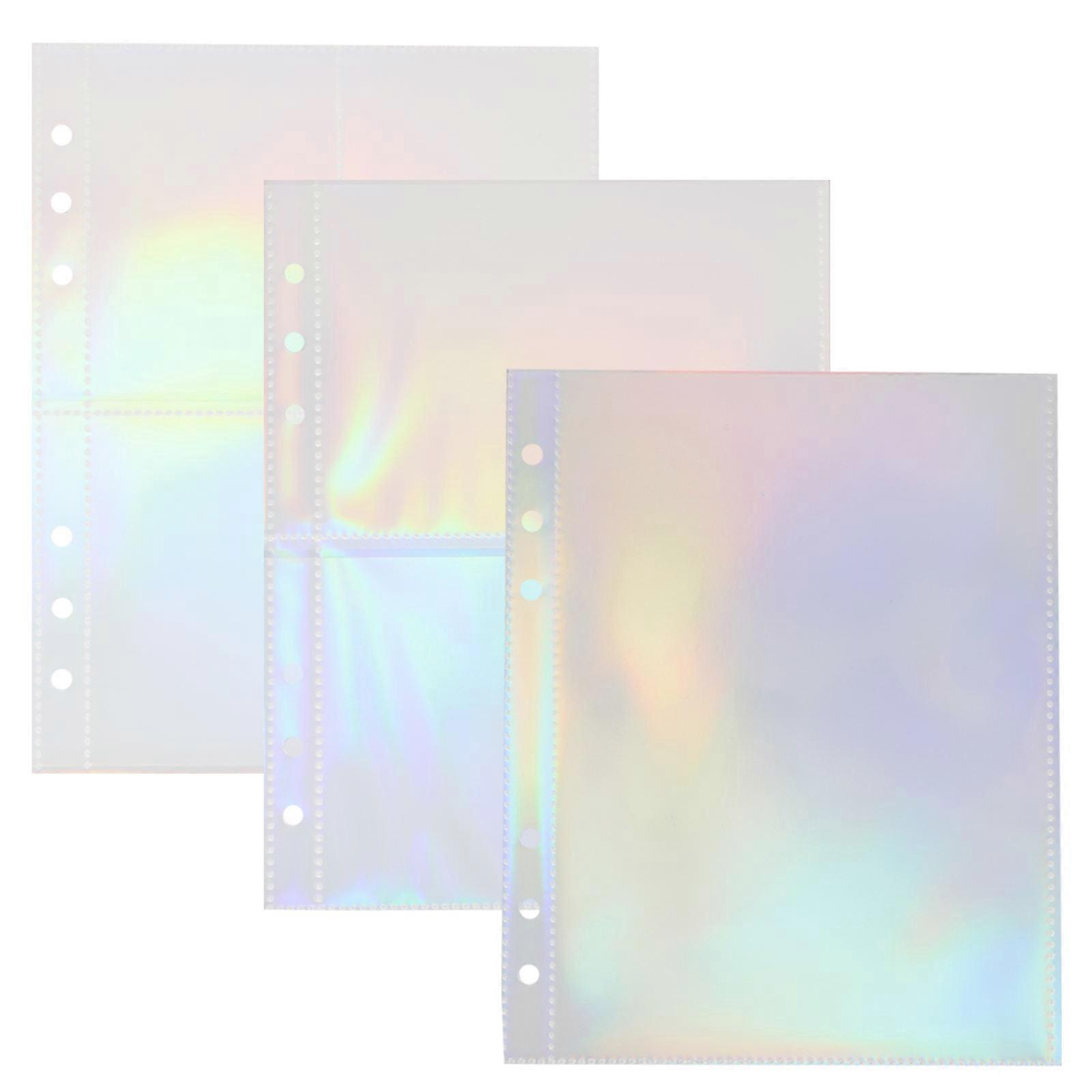 3Pcs Transparent Binder Sleeves For Organizing Collectible Cards And Photos Loose-leaf Design Suitable For Home Organization