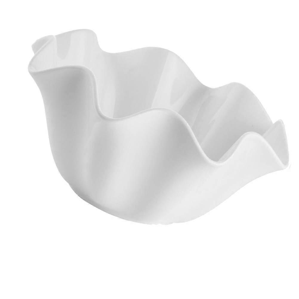 White Mini Appetizer Plate Ceramic Fishtail Shaped Dish Tableware Fruit Container 15.00X15.00X7.30CM 1Pack