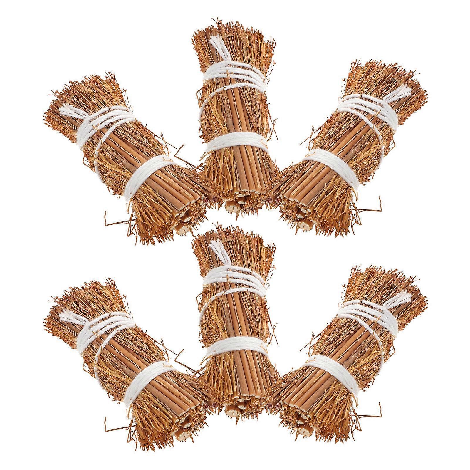 Handcrafted Mini Haystack Decorations for Dollhouse 30Pcs Light Brown