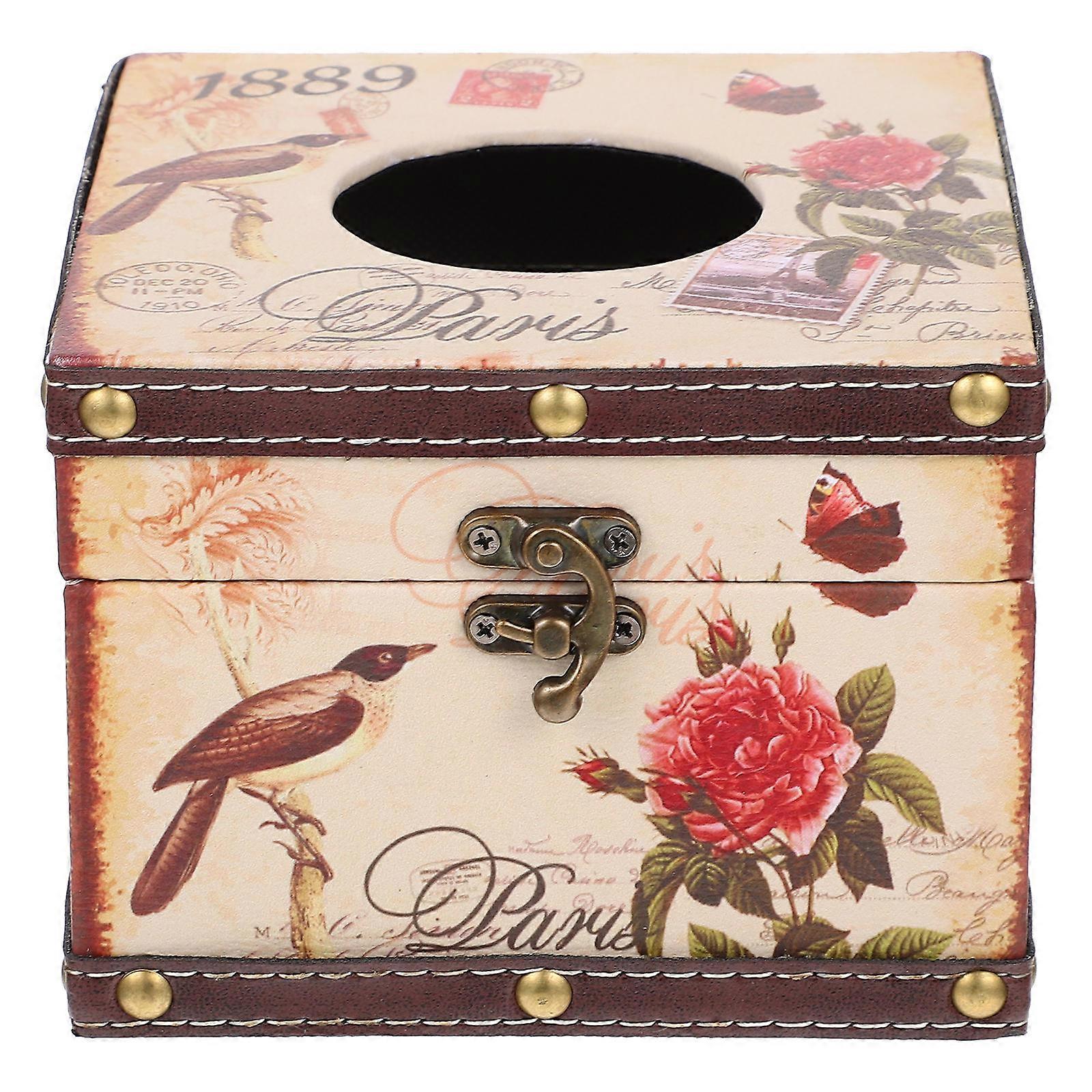 Home Tissue Holder Beige Tissue Box for Home Use 4Pcs Stylish Storage