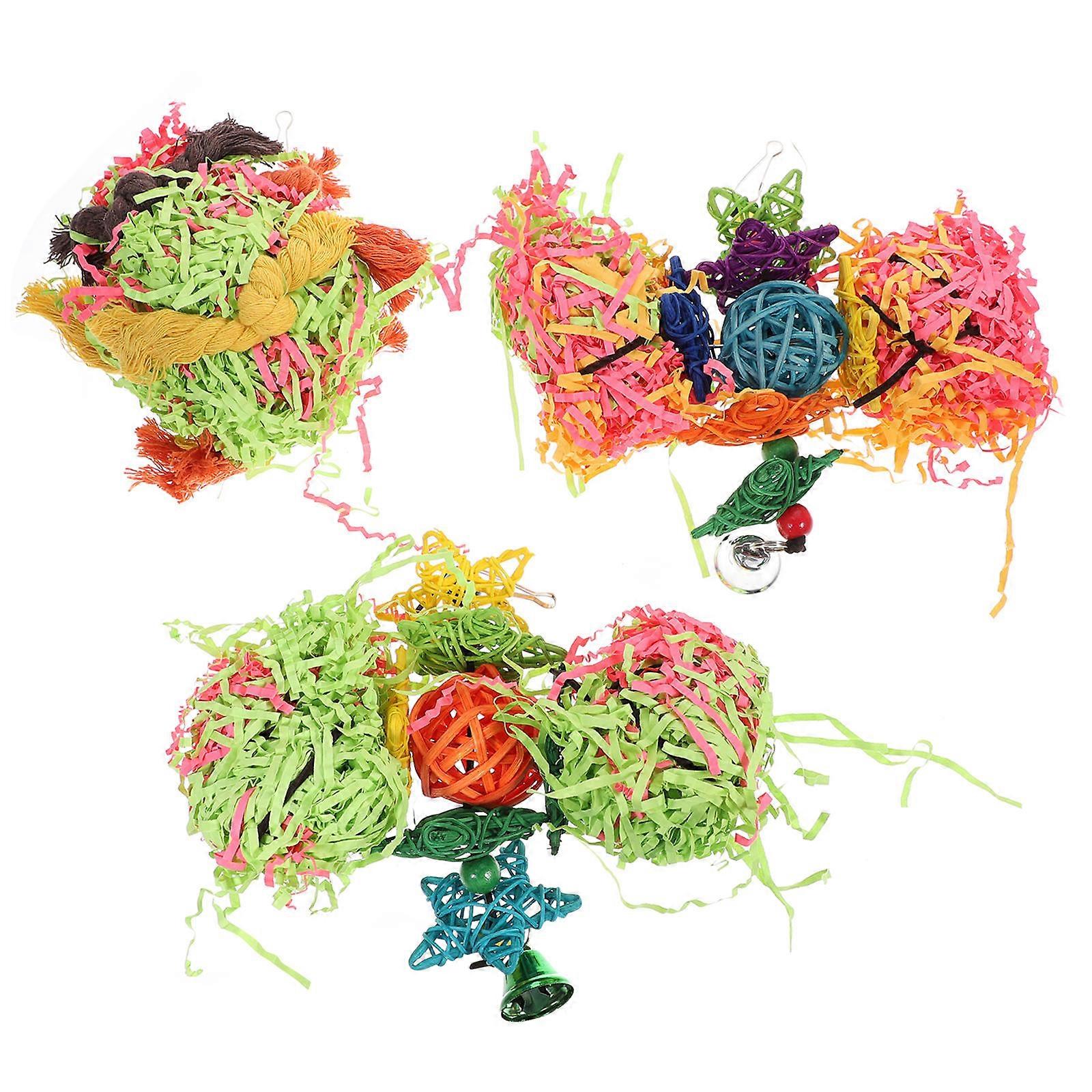 Isırmaya Dayanıklı Kuş Oyuncağı Papağan Asılı Oyuncak 9 Adet Evcil Hayvan Oyunu İçin