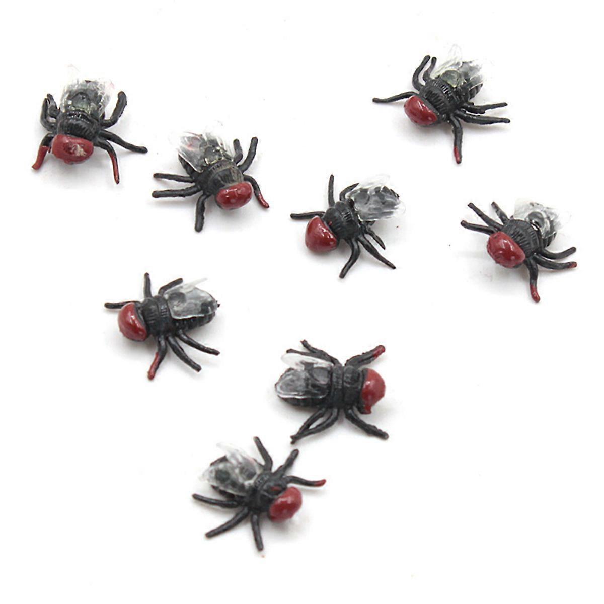 Prank Toy Realistic Fly Model for Trick Use 100Pcs Black Durable Plastic