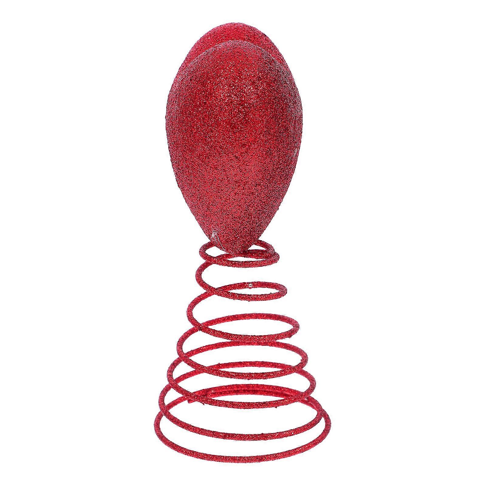 Red Heart Valentine's Day Tree Top Decoration with Springtop 5Pcs PVC