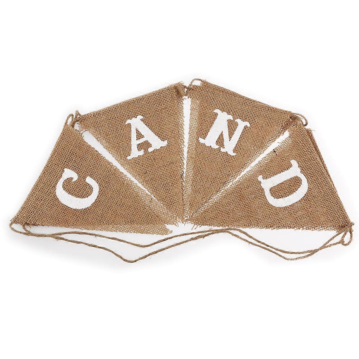 Triangle Burlap Banner Wedding Decoration Candy Bar for Party 27Pcs