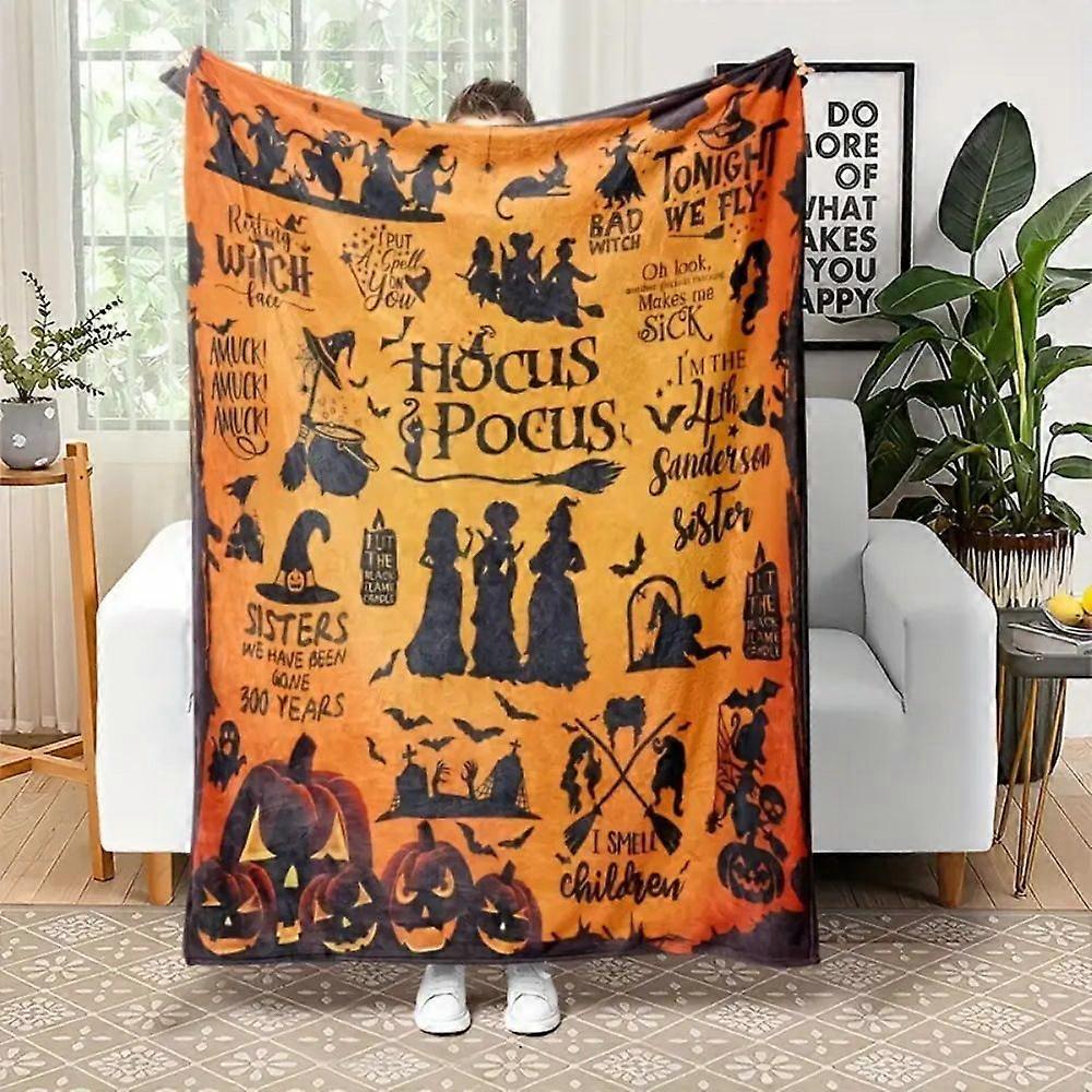Halloween themed blanket: Funny, cute, and quirky ghost design; lightweight and