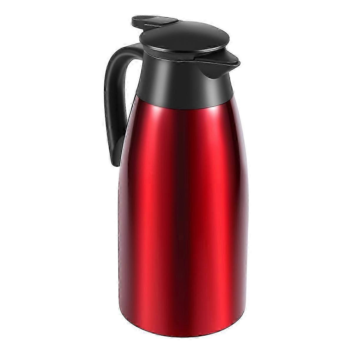 Red 304 Stainless Steel 2L Thermal Flask Vacuum Insulated