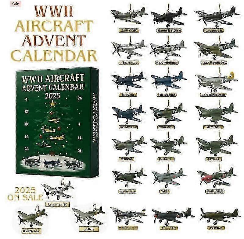 第二次世界大戦の航空機アドベントカレンダーブラインドボックスクリスマスツリーの装飾